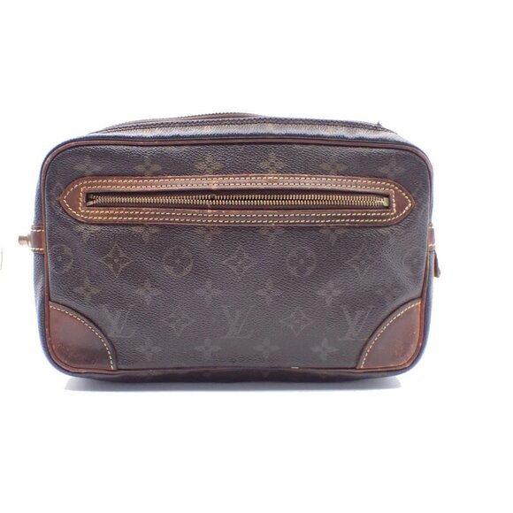 LOUIS VUITTON Marly Dragonne GM Clutch Hand Bag Monogram Brown M51825 08EF458 - Picture 1 of 16